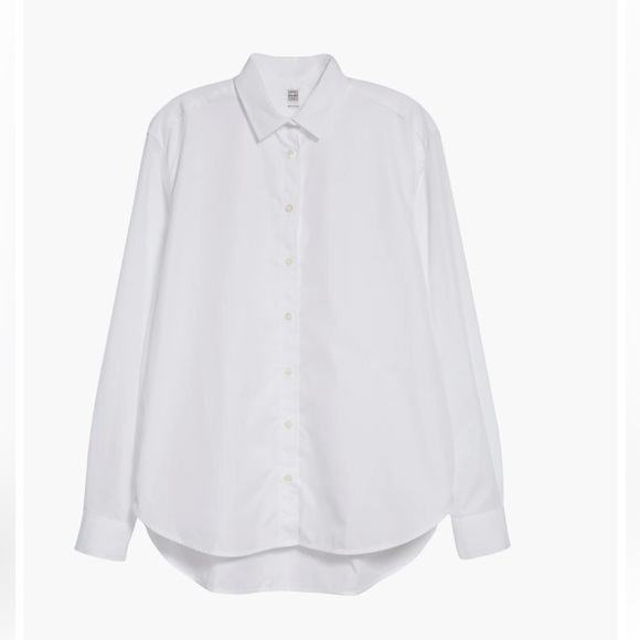 NWT TOTÊME Signature Organic Cotton Poplin Button-Up Shirt - Picture 6 of 14